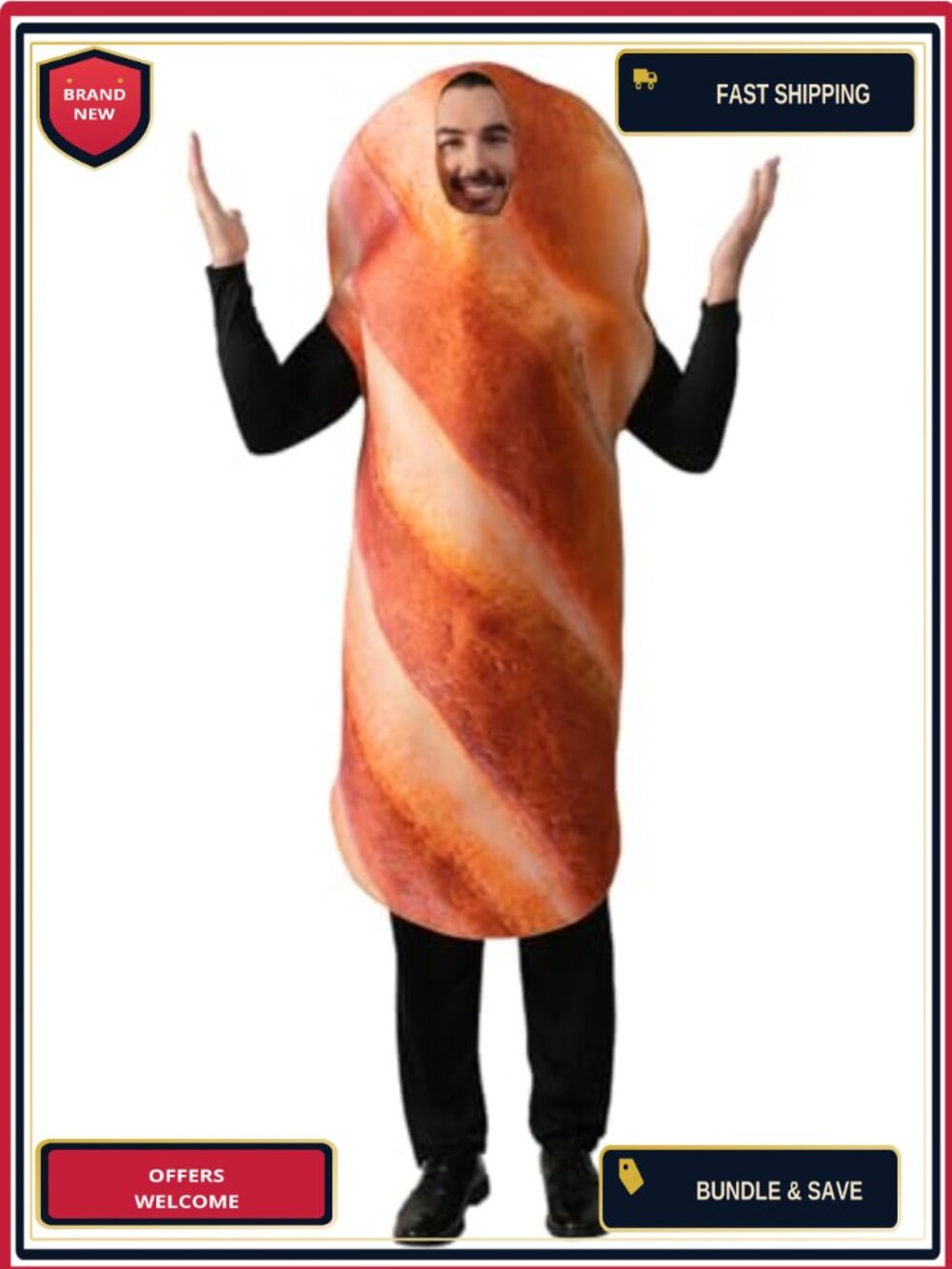 Adult Unisex Bread Costume Halloween Novelty Food Costume Polyester